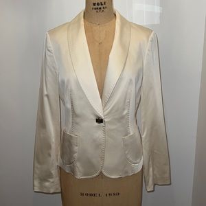 Cream Satin Blazer Size M Sample